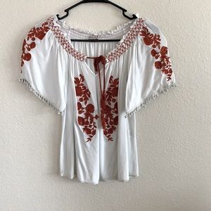 Off the Shoulder Embroidered Top